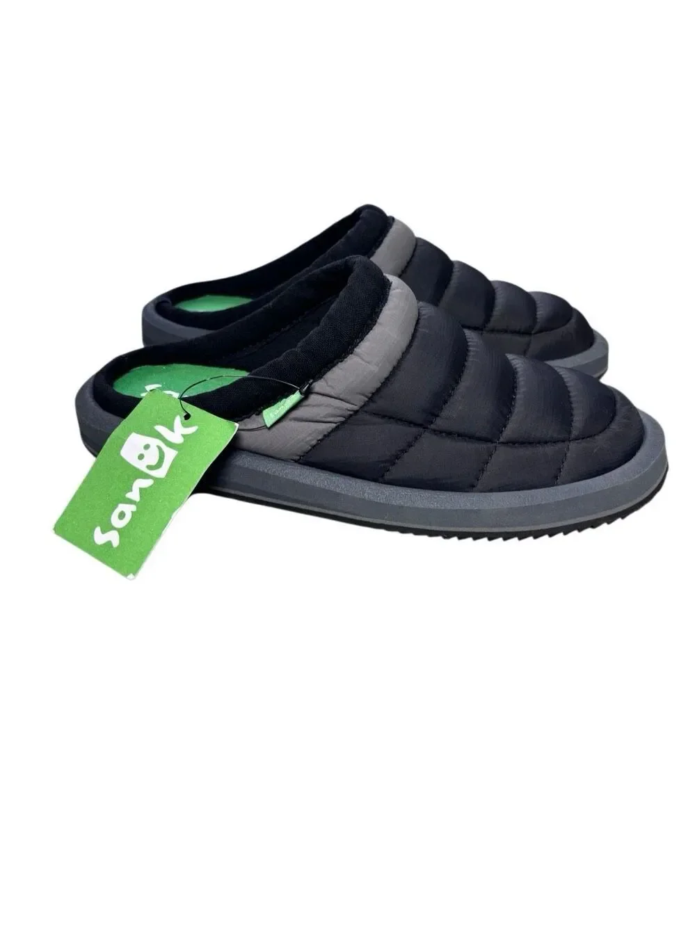 Sanuk big kids lil puffer low slip on shoe black size 3 new
